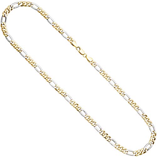 Jobo Damen Figarokette 333 Gelbgold Weißgold bicolor 50 cm Gold Kette Halskette Goldkette von Jobo