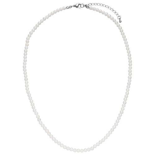 Jobo Damen-Halskette Perlenkette Muschelkern Perlen weiß 4 mm 50 cm Jobo Damen-Halskette Perlenkette Muschelkern Perlen weiß 4 mm 50 cm von Jobo