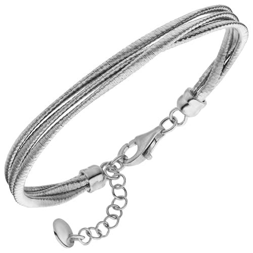 Jobo Damen Herren Armband Layering aus 925 Silber matt 20 cm von Jobo