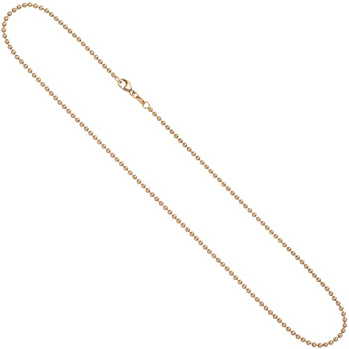 Jobo Damen Kugelkette 585 Rotgold 2,0 mm 50 cm Gold Kette Halskette Rotgoldkette Karabiner von Jobo