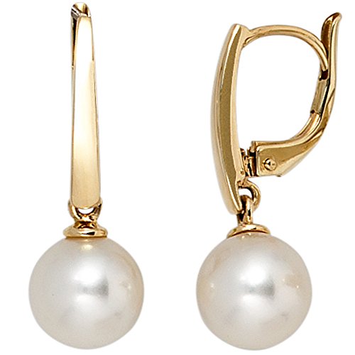 Jobo Damen-Ohrhänger aus 14 Karat 585 Gold mit Perlen von Jobo