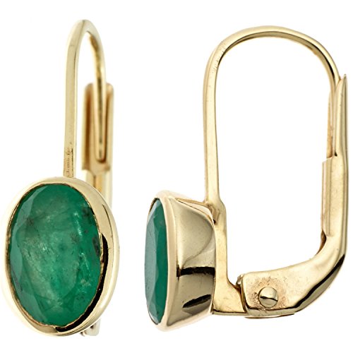 Jobo Damen-Ohrhänger aus 8 Karat 333 Gold mit Smaragd Oval von Jobo
