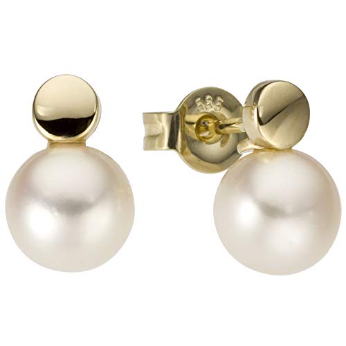 Jobo Damen-Ohrstecker aus 14 Karat 585 Gold mit Perlen von Jobo