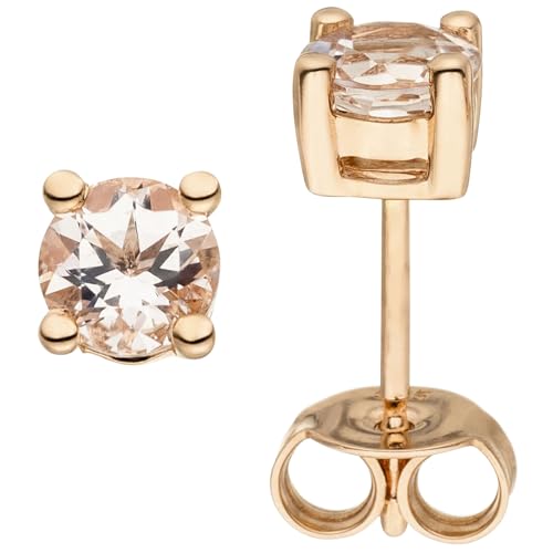 Jobo Damen-Ohrstecker aus 14 Karat 585 Rosegold mit Morganit von Jobo