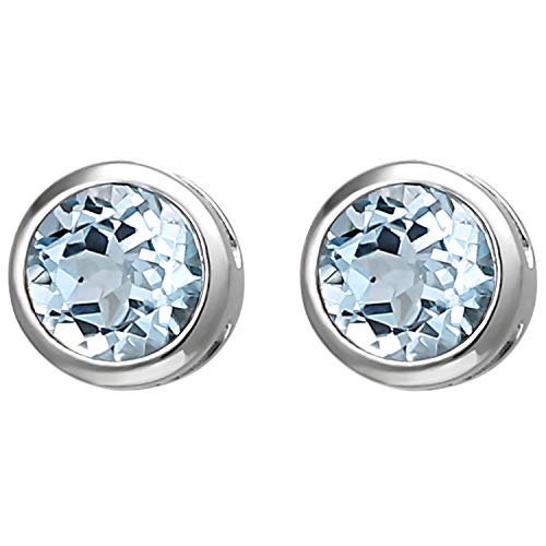 Jobo Damen-Ohrstecker aus 925 Sterling Silber mit Blautopas 6 mm von Jobo