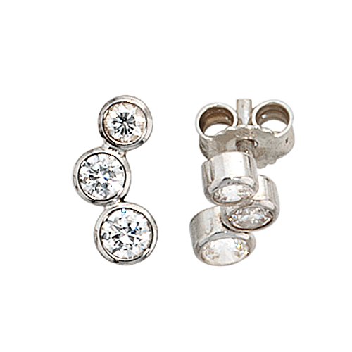 Jobo Damen-Ohrstecker aus 925 Sterling Silber mit Zirkonia von Jobo