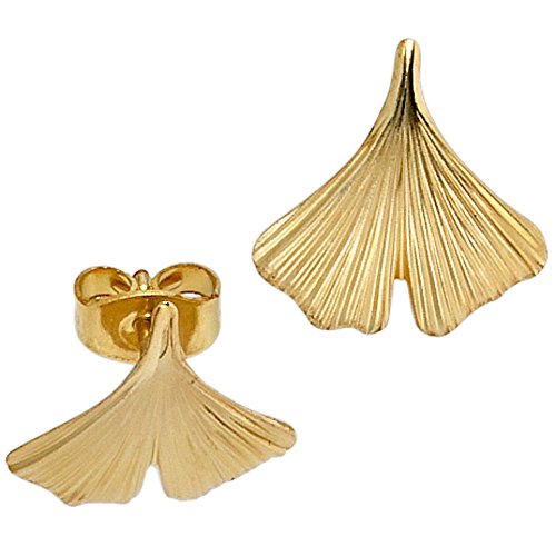 Jobo Damen-Ohrstecker Ginkgo aus 375 Gold von Jobo