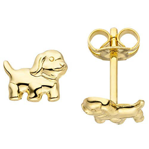 Jobo Damen-Ohrstecker Hund aus 333 Gold von Jobo