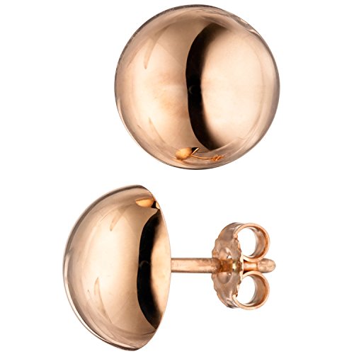 Jobo Damen-Ohrstecker Rund aus 925 Silber roségold vergoldet 9,9 mm von Jobo