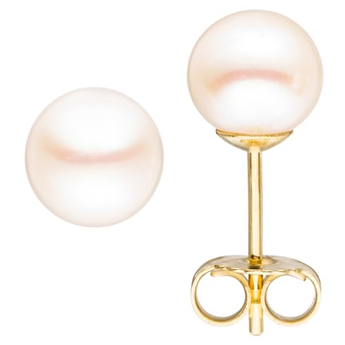 Jobo Damen-Ohrstecker aus 8 Karat 333 Gold mit Perlen 6 mm von Jobo
