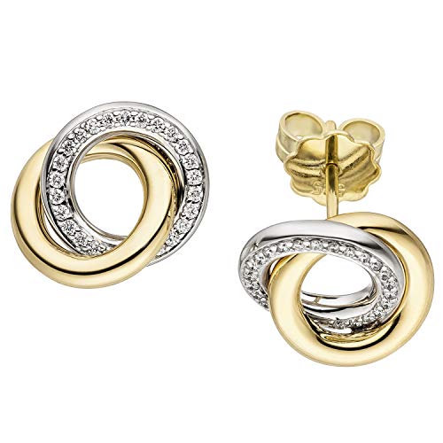 Jobo Damen-Ohrstecker aus 585 Gold Bicolor mit 48 Diamanten von Jobo