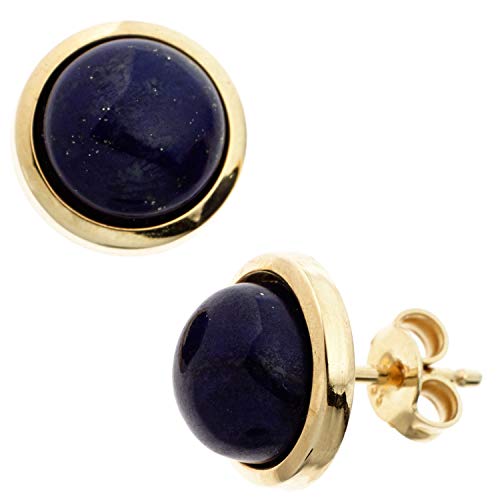 Jobo Damen-Ohrstecker aus 585 Gold mit Lapislazuli Rund von Jobo