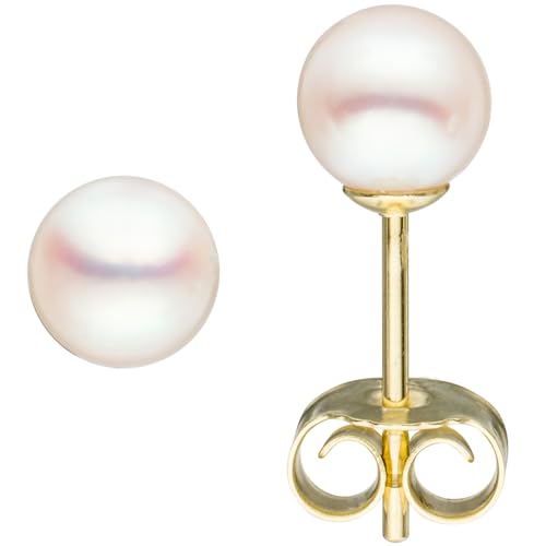 Jobo Damen-Ohrstecker aus 8 Karat 333 Gold mit Perlen 5,5 mm von Jobo