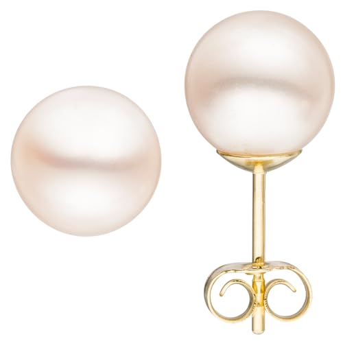 Jobo Damen-Ohrstecker aus 8 Karat 333 Gold mit Perlen 8 mm von Jobo