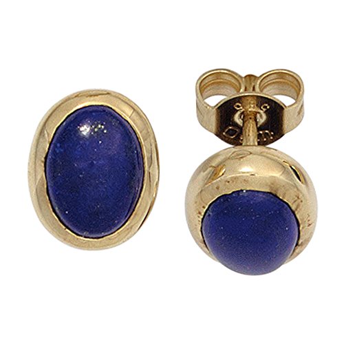Jobo Damen-Ohrstecker aus 14 Karat 585 Gold mit Lapislazuli Oval von Jobo