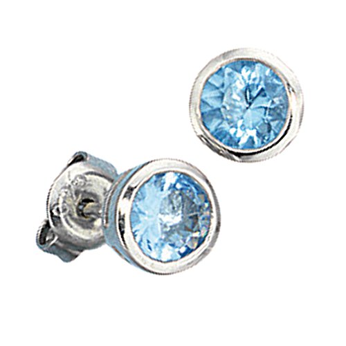 Jobo Damen-Ohrstecker aus 925 Sterling Silber mit blauen Zirkonia Rund Jobo Damen-Ohrstecker aus 925 Sterling Silber mit blauen Zirkonia Rund von Jobo
