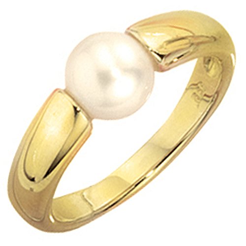 Jobo Damen Ring 333 Gold Gelbgold 1 Süßwasser Perle Goldring Perlenring Größe 62 von Jobo