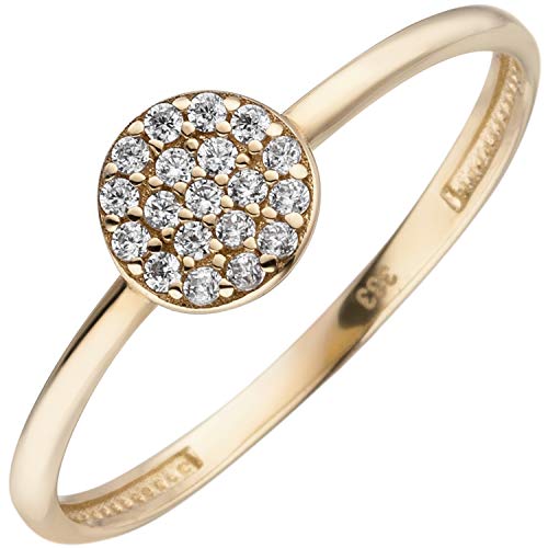 Jobo Damen-Ring aus 8 Karat 333 Gold mit 19 Zirkonia Größe 56 von Jobo