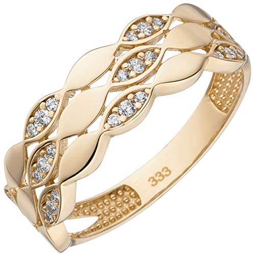 Jobo Damen Ring 333 Gold Gelbgold 26 Zirkonia Goldring Größe 56 von Jobo