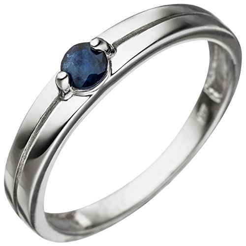 Jobo Damen-Ring aus 8 Karat 333 Weißgold mit Safir Größe 54 von Jobo