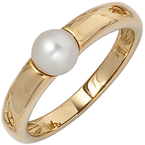 Jobo Damen Ring 585 Gold Gelbgold 1 Süßwasser Perle Goldring Perlenring Größe 52 von Jobo