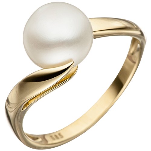 Jobo Damen Ring 585 Gold Gelbgold 1 Süßwasser Perle Perlenring Goldring Größe 62 von Jobo