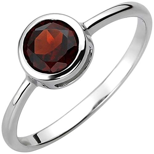 Jobo Damen Ring 925 Sterling Silber 1 Granat rot Silberring Größe 52 von Jobo