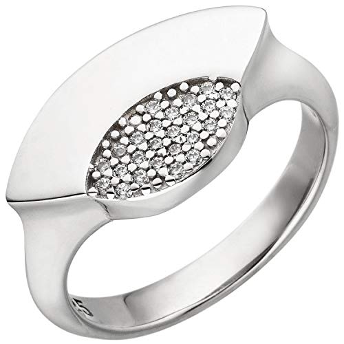 Jobo Damen Ring 925 Sterling Silber 25 Zirkonia Silberring Größe 58 von Jobo