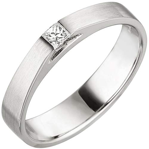 Jobo Damen Ring 950 Platin matt 1 Diamant Princess Schliff 0,07 ct. Platinring Größe 54 von Jobo