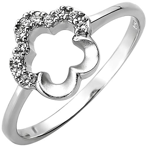 Jobo Damen-Ring Blume aus 925 Sterling Silber mit 11 Zirkonia Größe 60 Jobo Damen-Ring Blume aus 925 Sterling Silber mit 11 Zirkonia Größe 60 von Jobo