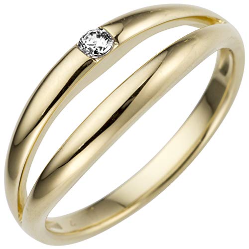 Jobo Damen-Ring aus 14 Karat 585 Gold mit Diamant Größe 60 von Jobo