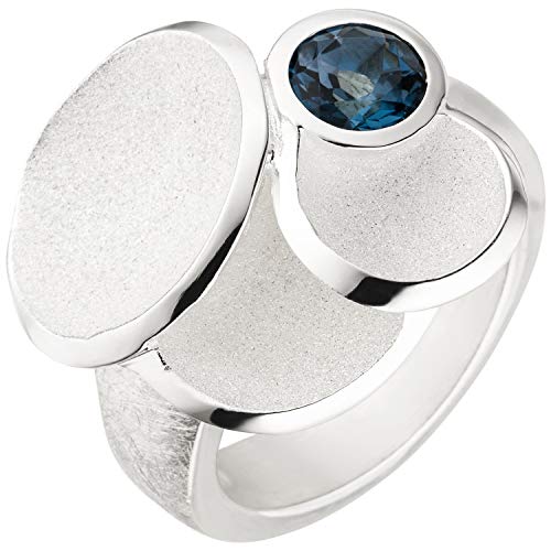Jobo Damen-Ring aus 925 Silber mit Blautopas Größe 60 von Jobo