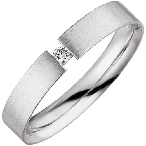 Jobo Damen-Ring aus 925 Silber mit Diamant Größe 50 von Jobo