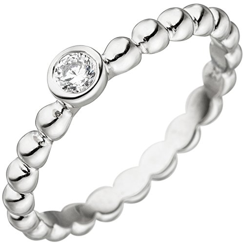 Jobo Damen-Ring aus 925 Silber mit Zirkonia Größe 64 von Jobo