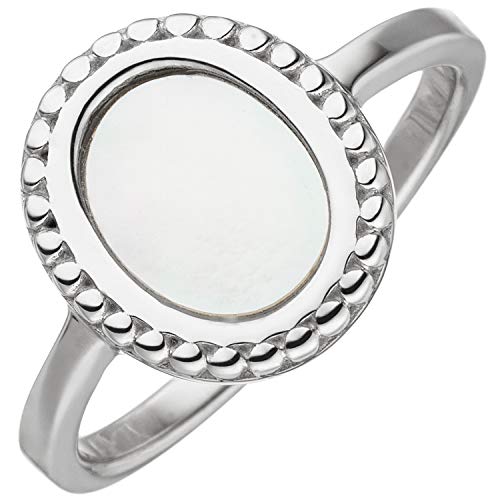 Jobo Damen-Ring aus 925 Sterling Silber mit Perlmutt-Einlage Oval Größe 52 von Jobo