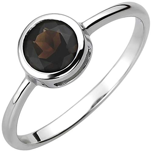 Jobo Damen-Ring aus 925 Sterling Silber mit Rauchquarz Größe 60 von Jobo
