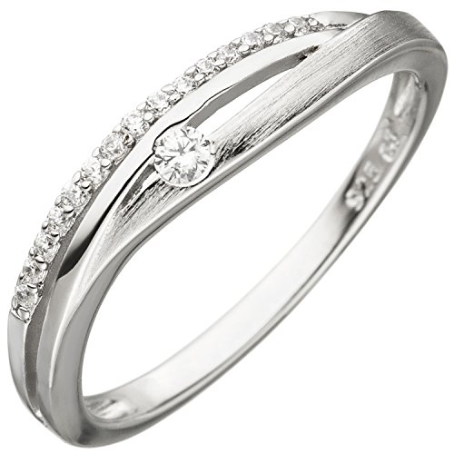Jobo Damen-Ring aus 925 Sterling Silber mit Zirkonia Größe 54 von Jobo