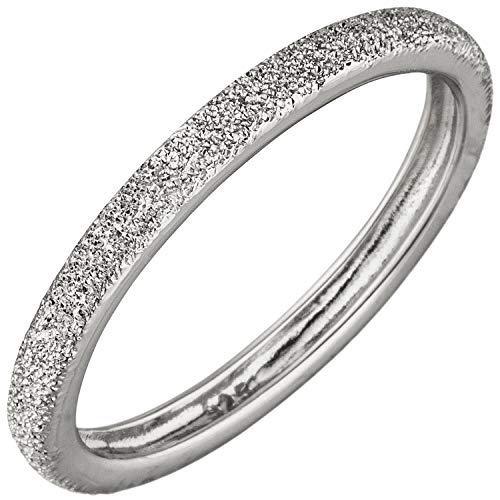 Jobo Damen Ring schmal 925 Sterling Silber mit Struktur Silberring Größe 54 von Jobo