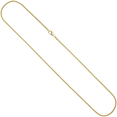 Jobo Damen Schlangenkette 585 Gelbgold 1,6 mm 50 cm Karabiner Gold Kette Goldkette von Jobo