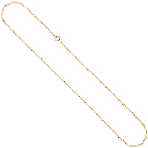 Jobo Damen Singapurkette 333 Gelbgold 1,8 mm 50 cm Gold Kette Halskette Goldkette Federring von Jobo