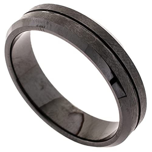 Jobo Herren-Ring aus Edelstahl matt schwarz beschichtet Größe 64 von Jobo