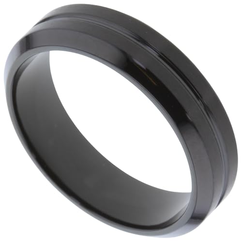 Jobo Herren-Ring aus Edelstahl schwarz beschichtet Größe 64 von Jobo