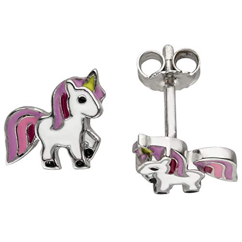 Jobo Kinder-Ohrstecker Einhorn aus 925 Sterling Silber von Jobo