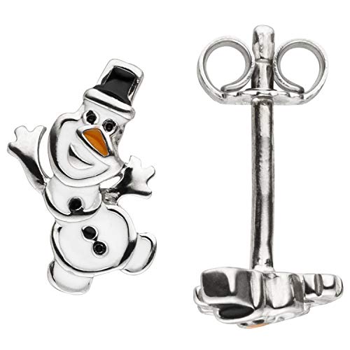 Jobo Kinder-Ohrstecker Schneemann aus 925 Sterling Silber von Jobo