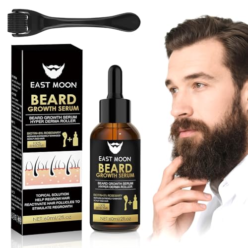 Bartwuchs Kit, Bartwachstum Set mit Bartrolle, Bartwuchs Serum Öl/Beard Roller, Beard Microneedle, Stimuliert Schnurrbart und Haarwachstum, Bestes Geschenk für Männer Vate von Jocanova