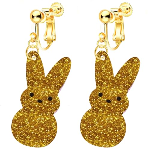 Oster-Ohrringe für Frauen, Schraubverschluss, Clip, nicht durchbohrt, lustiger Acryl-Hasen-Schmuck, funkelndes buntes Kaninchen, Blau, Lila, Grün, Gelb, Rosa, Rot Oster-Ohrringe für Frauen, Schraubverschluss, Clip, nicht durchbohrt, lustiger Acryl-Hasen-Schmuck, funkelndes buntes Kaninchen, Blau, Lila, Grün, Gelb, Rosa, Rot von Jocao