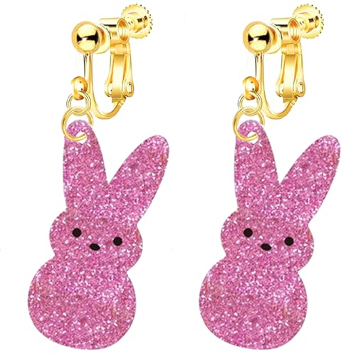 Oster-Ohrringe für Frauen, Schraubverschluss, Clip, nicht durchbohrt, lustiger Acryl-Hasen-Schmuck, funkelndes buntes Kaninchen, Blau, Lila, Grün, Gelb, Rosa, Rot Oster-Ohrringe für Frauen, Schraubverschluss, Clip, nicht durchbohrt, lustiger Acryl-Hasen-Schmuck, funkelndes buntes Kaninchen, Blau, Lila, Grün, Gelb, Rosa, Rot von Jocao