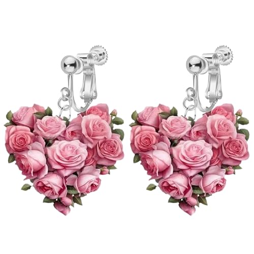 Valentinstags-Acryl-Ohrclips für Frauen, nicht durchbohrt, Herzballon, romantisches Rotweinglas, rosa Rose, niedlicher Liebesumschlag, Weihnachtsmützenmuster, leichter Tropfenschmuck Valentinstags-Acryl-Ohrclips für Frauen, nicht durchbohrt, Herzballon, romantisches Rotweinglas, rosa Rose, niedlicher Liebesumschlag, Weihnachtsmützenmuster, leichter Tropfenschmuck von Jocao