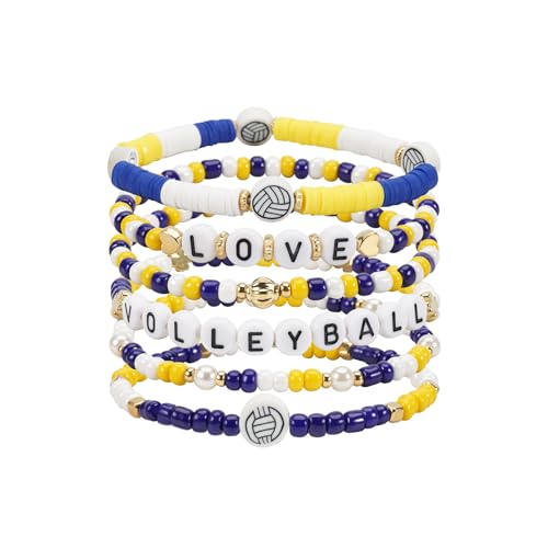 Jocbean - Damen Armband mit Perlen, stapelbar, Fußball, Baseball, Fußball, Small, Harz, Kein Edelstein Jocbean - Damen Armband mit Perlen, stapelbar, Fußball, Baseball, Fußball, Small, Harz, Kein Edelstein von Jocbean