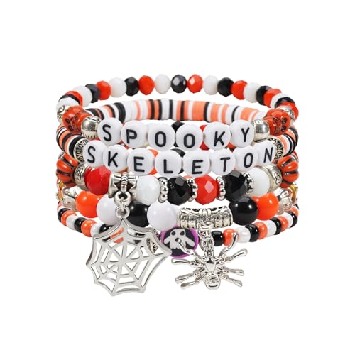Jocbean Halloween Gruselarmband Set Spinnennetz Skelett Geist Perlen Armband für Frauen Jocbean Halloween Gruselarmband Set Spinnennetz Skelett Geist Perlen Armband für Frauen von Jocbean
